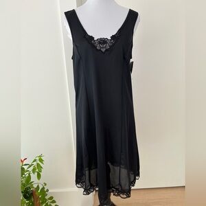 VINTAGE Lingerie Pink Lady Black Full Slip Lace Detail Eaton Deadstock Tags